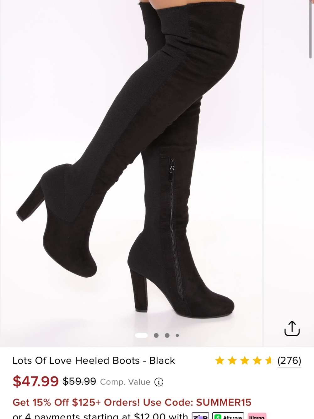 Fashion Nova Black Over-The-Knee Heeled Boots